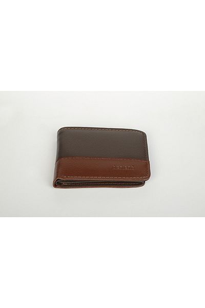 Momslab Special Design Leather Double Color Passing Useful Practical Men's Wallet with Card Compartment