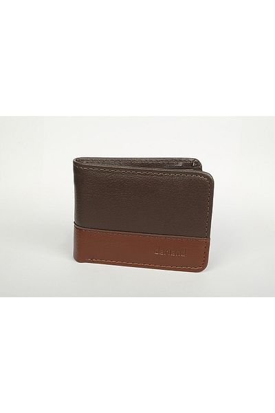 Momslab Special Design Leather Double Color Passing Useful Practical Men's Wallet with Card Compartment
