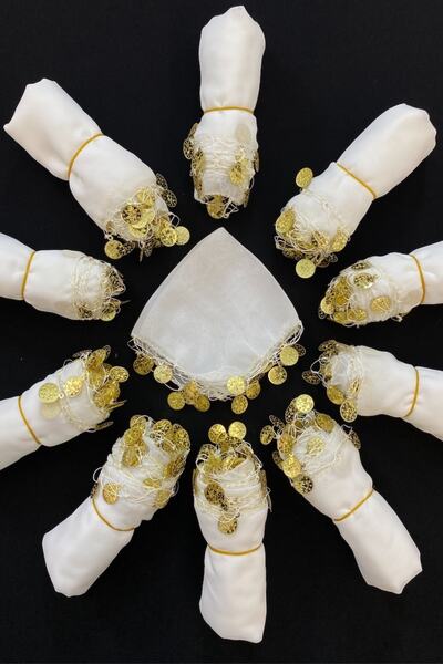 ZEYMERADE منديل شيفون أبيض للعروس والعريس، منديل هدية قطعة واحدة، ختان الحناء...