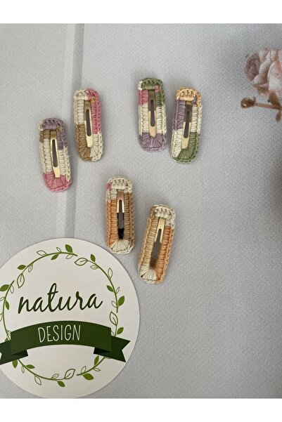 NATURA DESİGN Σετ με 6 Ορθογώνιες Χρυσές Πόρπες