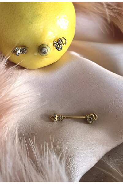 Bylin Cerrahi Çelik Minik Yılan Nipple Piercing - Erkek Için - 1 Adet