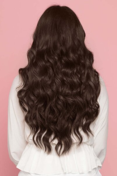 CESLİFE Păr de păr cu jumătate de lună rezistent la căldură maro ciocolată