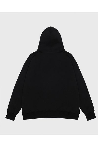 GreenMint Unisex Black Hooded Sweatshirt Christmas Tree Pudel