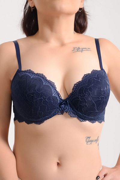 Altan Navy Blue Dantelia 102-B Bra with Lace and Underwire