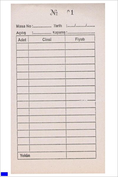 sam ofset Adisyon Fişi Adisyon Defteri 7x15cm Boyutlarında 100 Yapraklı Numar...