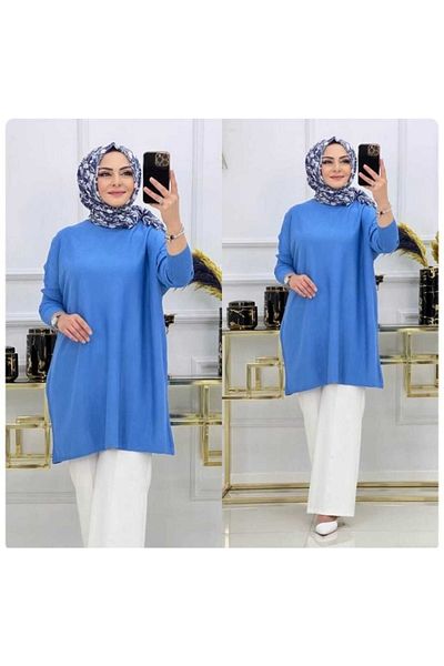 MODAMÜNASİP Wonderful Women's Half Turtleneck Knitwear Poncho Sweater Tunic