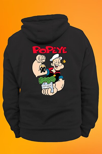 remonz Popeye Printed 3 Ipl. Ανυψωμένο πλήρως φλις χοντρό εσωτερικό (600 GR.) Κουκούλα