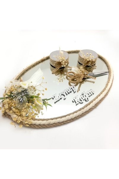 Lora Davet Söz Nişan Ve Damat Kahve Tepsisi (1 ADET) Beyaz 53413