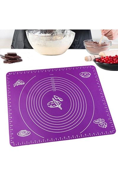 Tilbe Home Dough Rolling Silicone Kneading Mat Purple Dough Mat Pastry Baking Mat Multi-Purpose Silicone Mat