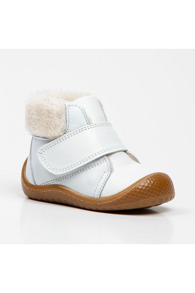 WSTARK Girls Boys White Orthopedic Winter Genuine Leather Furry First Step Shoes
