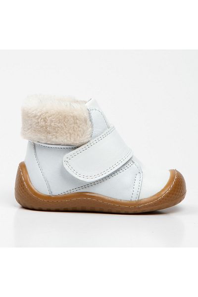 WSTARK Girls Boys White Orthopedic Winter Genuine Leather Furry First Step Shoes