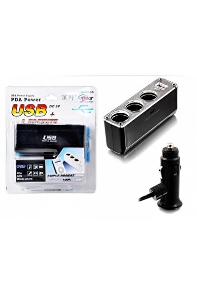 Z Tech Tiger Marketing Araç Çakmaklık Çoğaltıcı Usb Araba Çakmak Soket Çoklayıcı Usbşarj