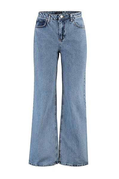 Livik Elena Super Star Pantaloni palazzo din denim cu talie înaltă, albastru, nedecolorat, anii 90