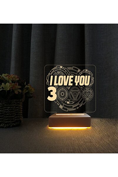 Vipyol Iron Man I Love You 3000 Led Masa Lambası Doğum Günü Hediyesi Lamba