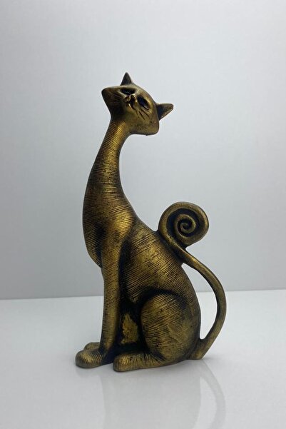 Genel Markalar Dekoratif Kedi Biblo Tekli Obje Heykel Ev ve Ofis Dekorasyon A...