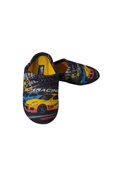 GEZER Унісекс чорно-жовті тапочки для дому з малюнком автомобіля, надзвичайно легкі, з нековзною підошвою, для хлопчиків