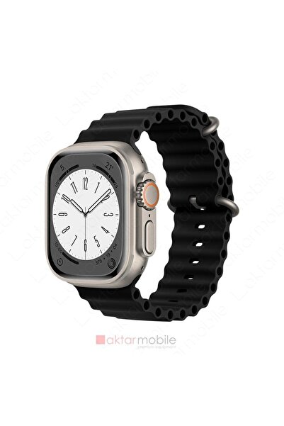 AktarMobile Watch Ultra 49 Mm Uyumlu Silikon Kordon Ocean Kordon Silindirik K...