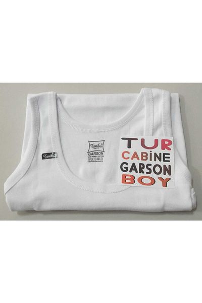 Tutku Boy's Cotton Sweat Absorbent Lycra Waiter Boy 13-14 Years Χοντρό λουράκι λευκό χρώμα εσώρουχο 1 τεμάχιο