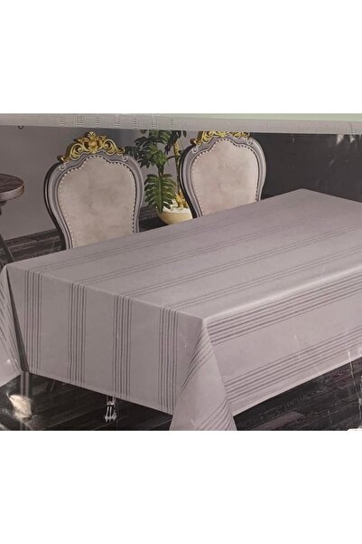 Home Masa Örtüsü Dertsiz Leke Tutmaz Keten Kumaş Kendinden Çizgili 160x220