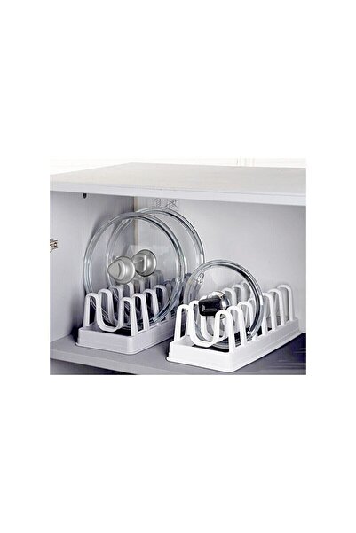 Akkoyunlu home 6 Bölmeli Tencere Kapak Rafı Tencere Tabak Düzenleyicisi (renk...