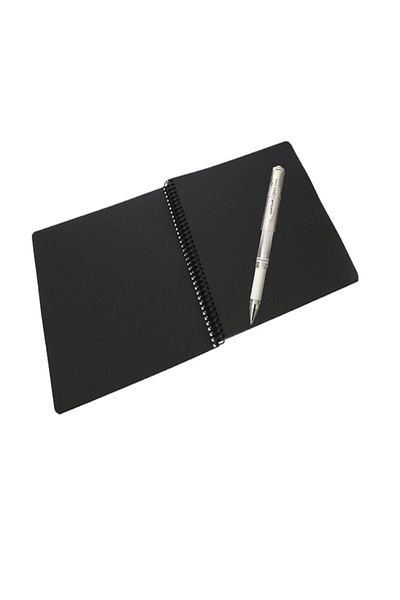 Gıpta Dark Spiral PP Cover Notebook A4-50 Sheets Unlined + Uni-ball White Pen