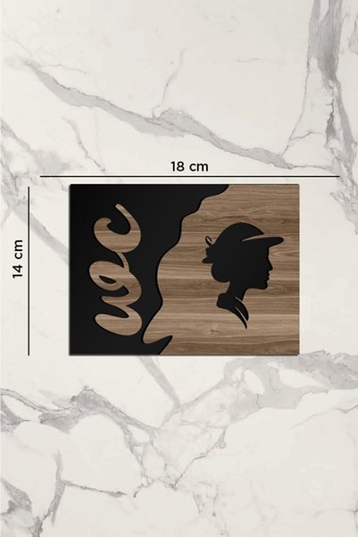 Aldebaran Reklam Decorative Wooden Toilet Direction Sign with Wc Writing