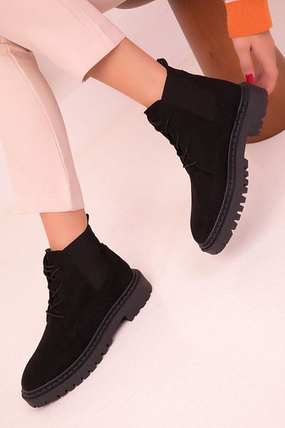 SOHO Black Suede Women's Boots & Booties 17622