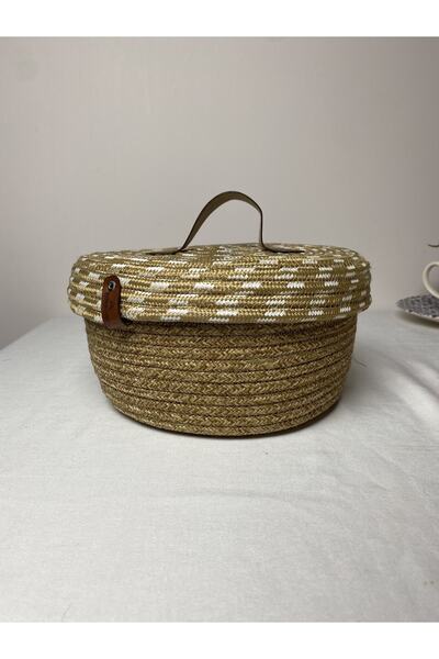 MaVaux Μονό καλάθι από γιούτα με καπάκι