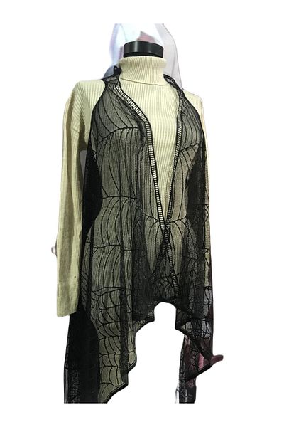 Zamir Black Tassel Lace Design Vest Beach Wear