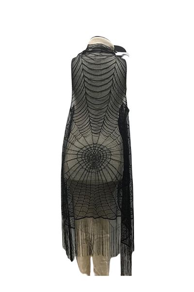 Zamir Black Tassel Lace Design Vest Beach Wear