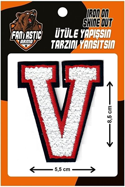 FANTASTIC ARMA قطيفة منسوجة بالكي، كلية، لكمة، حرف، أبيض، نموذج شعار V