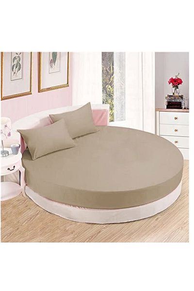 METİNEV Double Cotton Satin Round Bed Sheet