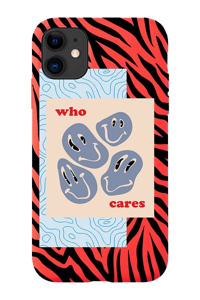 shoptocase حافظة إطلاق مميزة منقوشة متوافقة مع هاتف iPhone 11 من Zebra Who Cares