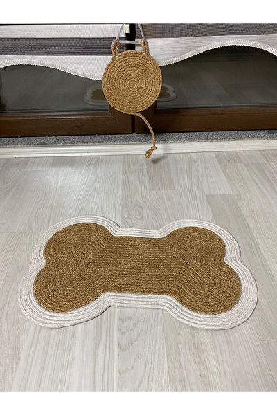 MaVaux Handmade Wicker Jute Cat Dog Scratching Mat with Gift Handmade Cotton, Wicker, Jute, Vegan