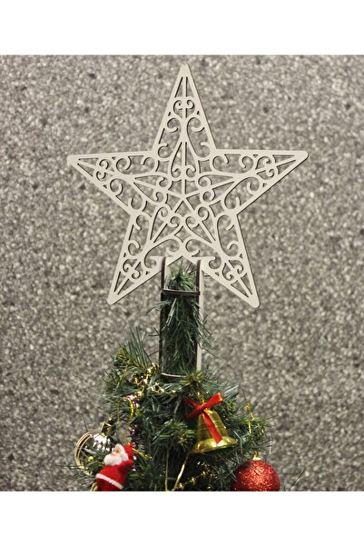 Lora Wedding 19cm Star Shaped Christmas Tree Head, Wooden Top Star, Tree Star