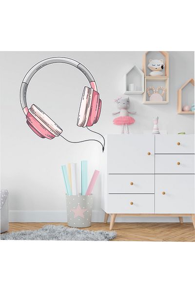 Master Headphone Motif Wall Sticker