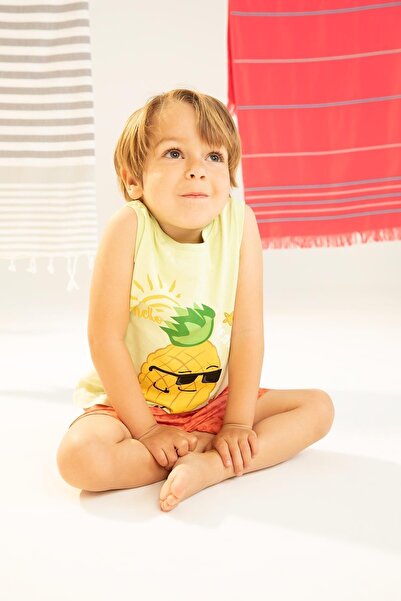 DeFacto Baby Boy Crew Neck Patterned Combed Cotton Undershirt