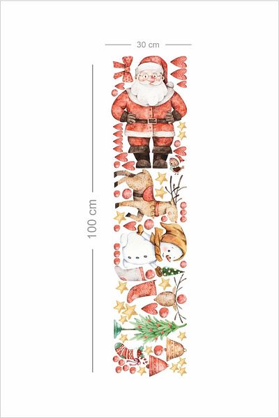 Piksel Grafik Santa Claus And Snowman Set Glass, Wall Sticker