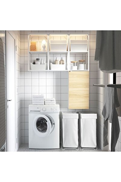 IKEA Enhet, Raf Ünitesi, 120x30x150 Cm, Beyaz-meşe