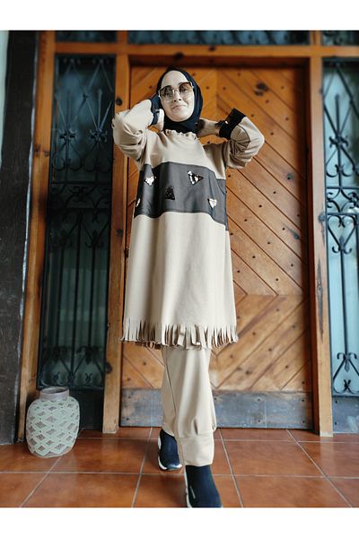 AYSUN AYDEMİR Tassel Detailed Hijab Tracksuit Set
