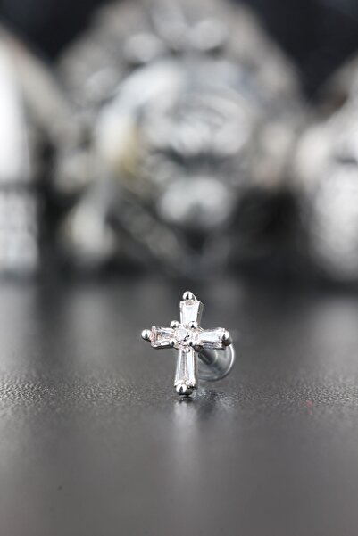 Genel Markalar Cerrahi Çelik Kıkırdak Tragus Helix Zirkon Taşlı Labret Hac Pi...