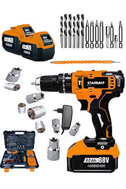 stanrayf Germany 58 V 8 Ah Çift Metal Şanzuman Bakır Sargılı Çift Akülü Şarjl...