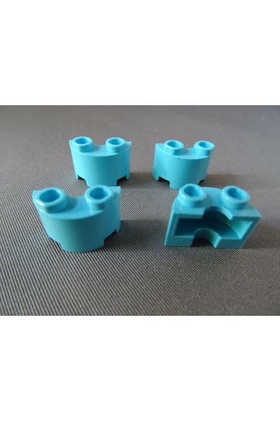 LEGO Original Accessory Custom Cylinder Half 1 X 2 X 1 Brick Medium Azure Cylinder 2 Pieces Will Be Sent