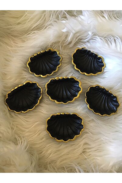 MRN DESIGN HOME Sunumluk Dekoratif Altın 6 Adet Midye Lokumluk Şekerlik