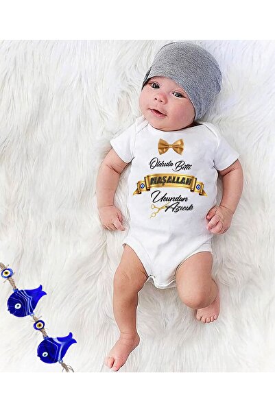 Baby&Baby Short Sleeve Name Writable Was Done Mashallah Cotton Organic Printe...