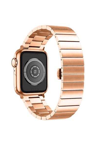 MECFC حزام متوافق مع ساعة أبل مقاس 44 ملم مصنوع من الفولاذ المقاوم للصدأ