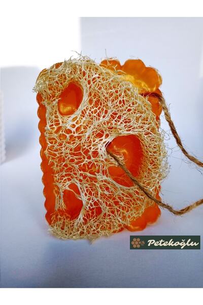 Petekoğlu 3 Pieces of 2 - Pumpkin Fiber, 1 Piece Plain Pollen, Real Honey Herbal Glycerin Honeycomb Soap