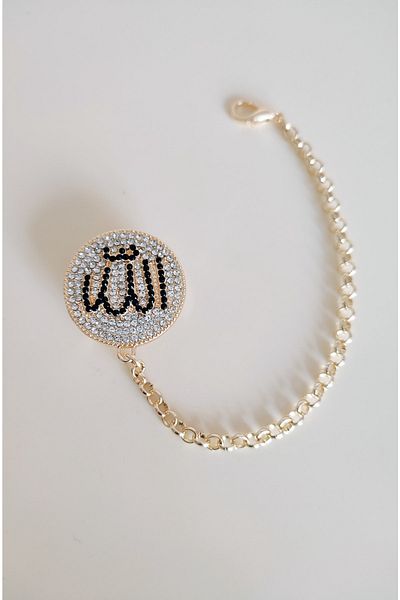 Sahi Aksesuar Zircon Stone Allah Word Model Silicone Pacifier Chain