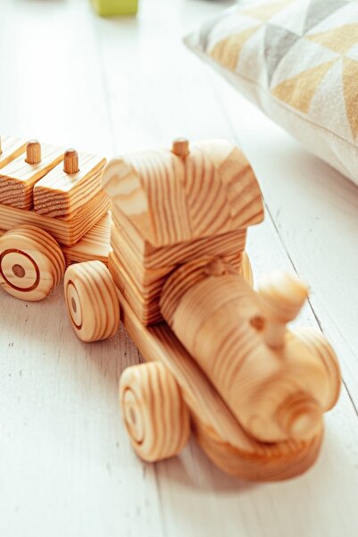 SaltanArt قطار خشبي على شكل هندسي، لعبة ألغاز تعليمية للأطفال