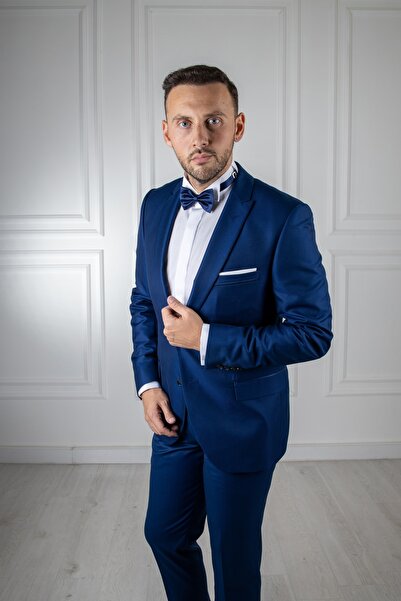 Sarar Interview Special New Carlo Açık Lacivert Smokin/damatlık